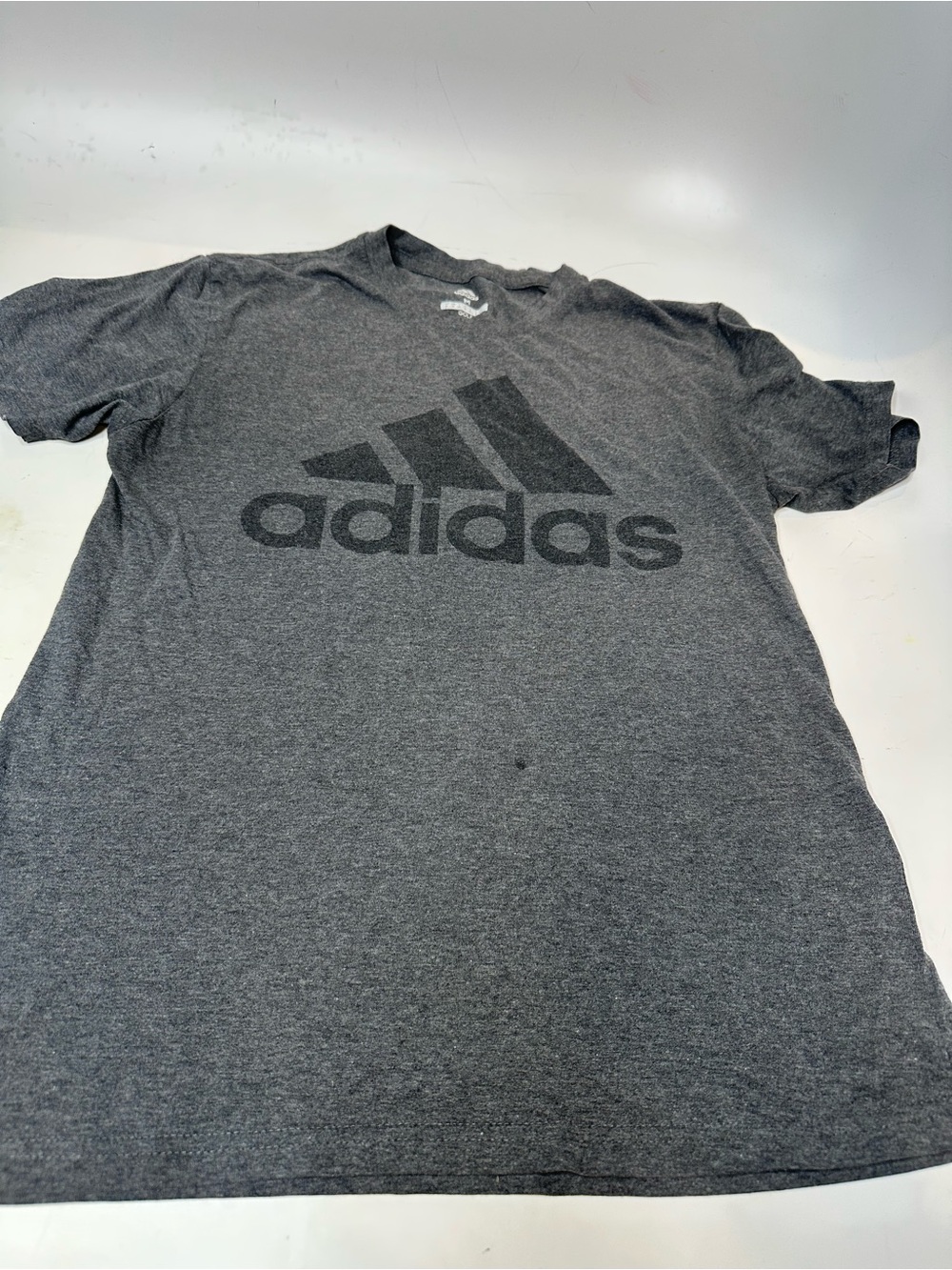 adidas Men's Charcoal Gray Logo Short Sleeve Tee